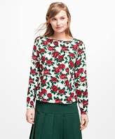 Thumbnail for your product : Brooks Brothers Rose-Print Silk Blouse