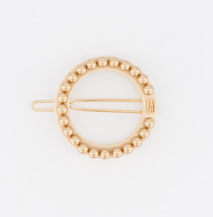 Alexandre de Paris Gold Pearls Acetate Side Barette