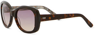 Karen Millen Tortoise Square Sunglasses - Black