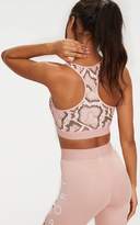 Thumbnail for your product : PrettyLittleThing Pink Snake Crop Top