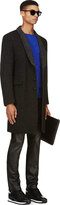 Thumbnail for your product : Ann Demeulemeester Black Contrast Lapel Tweed Coat