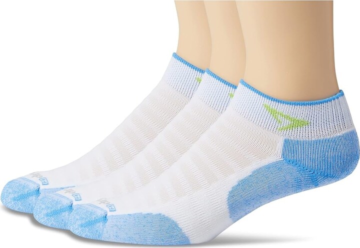 Drymax Running Lite Mesh Mini Crew 3-Pack Low Cut Socks Shoes White/Sky Blue/Lime : LG (US Men's Shoe 8.5-10.5 - Women's Shoe 10-12)