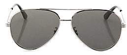 Saint Laurent Men's Classic Zero Silver 60MM Aviator Sunglasses