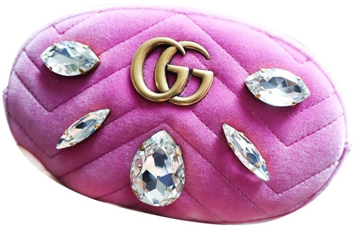 pink velvet clutch bag