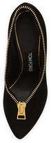 Thumbnail for your product : Tom Ford Zipper Suede Metal-Heel Pump
