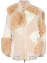Thumbnail for your product : Chloé patchwork shearling jacket