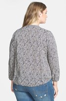 Thumbnail for your product : Lucky Brand Split Neck Ditsy Floral Print Top (Plus Size)