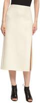 Narciso Rodriguez Wool-Silk Pencil Skirt with Slit, Ivory