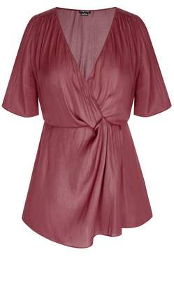 City Chic Citychic Copper Rose Simply Knot Top