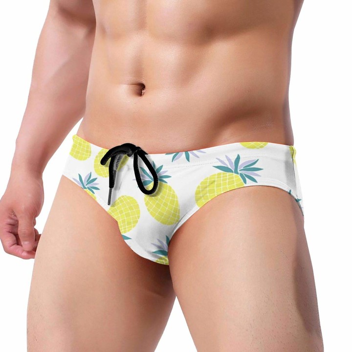 GAHAHA Swim Briefs for Men Yellow Cute Pineapples Swimming Suits