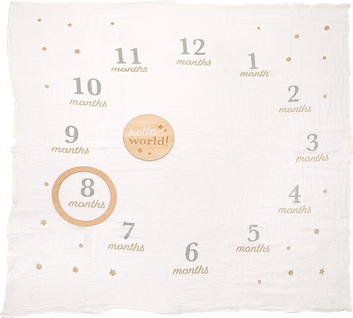 Pearhead Hello World Baby Monthly Milestone Blanket & Props (75058)
