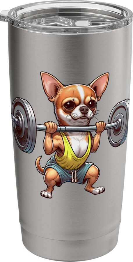 Gym Squad Fitness Group Chihuahua Dog Weightlifting Fitness Gym Training Stainless Steel Insulated Tumbler