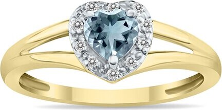 Gem Spark 14K 0.51 Ct. Tw. Diamond & Aquamarine Ring