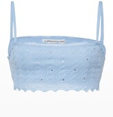 Knit Crystal Embellished Bralette Top 