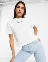Thumbnail for your product : Champion oversized cropped small logo T-shirt in white