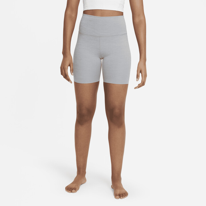 Nike Women's Yoga Luxe High-Waisted Shorts in Grey - ShopStyle