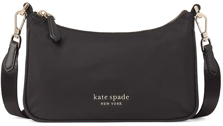 Kate Spade The Little Better Sam Nylon Shoulder Bag Small Black in Woven  Nylon/Leather with Gold-tone - US