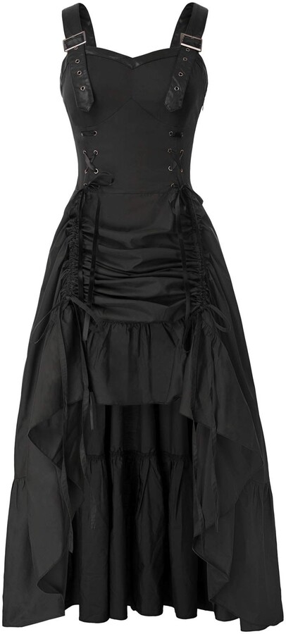Scarlet Darkness Women Steampunk Gothic Victorian Long Dress Sleeveless ...