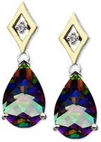 Thumbnail for your product : 14k Gold and Sterling Silver Earrings, Mystic Topaz (7 ct. t.w.) and Diamond Accent Teardrop