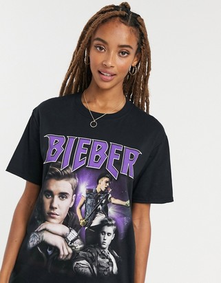 Daisy Street relaxed t-shirt with Justin Bieber print