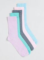 Thumbnail for your product : Topman Pastel Plain 5 Pack Socks