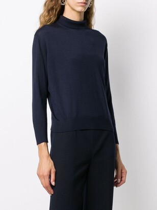 Loro Piana Buttoned Knit Roll Neck Top