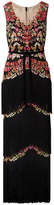Marchesa Notte - Embellished Fringed Tulle Gown - Black