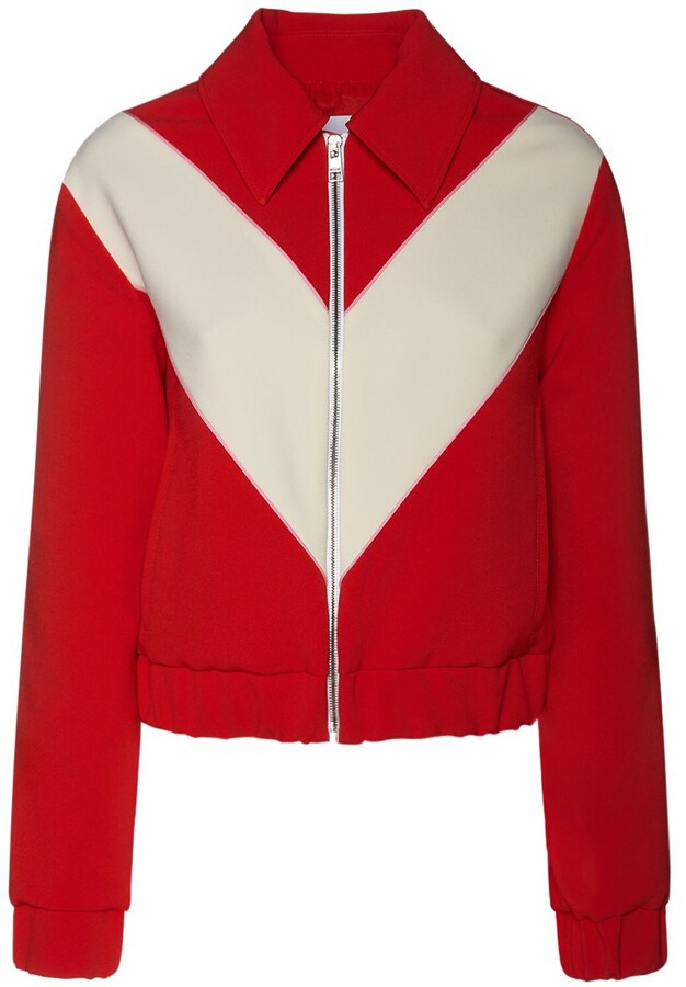 red zip up jacket