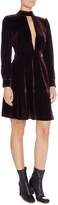 Thumbnail for your product : Little White Lies Long Sleeved Collar Cut Out Velvet Dress