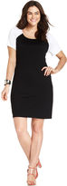 Thumbnail for your product : ING Plus Size Short-Sleeve Colorblocked Dress
