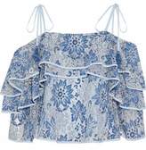 Thumbnail for your product : Rebecca Minkoff Cold-shoulder Corded Lace Top