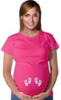 Thumbnail for your product : Tstars TeeStars - Very Cute Twin Babies Footprints Pregnant with Twins Maternity Shirt