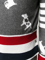 Thumbnail for your product : Thom Browne animal-print 4-Bar stripe jumper