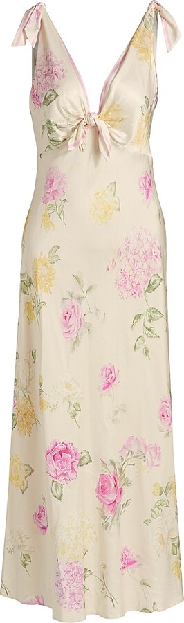 LoveShackFancy Women's Perri Floral Maxi Dress - Sunlit Rose - Size 0
