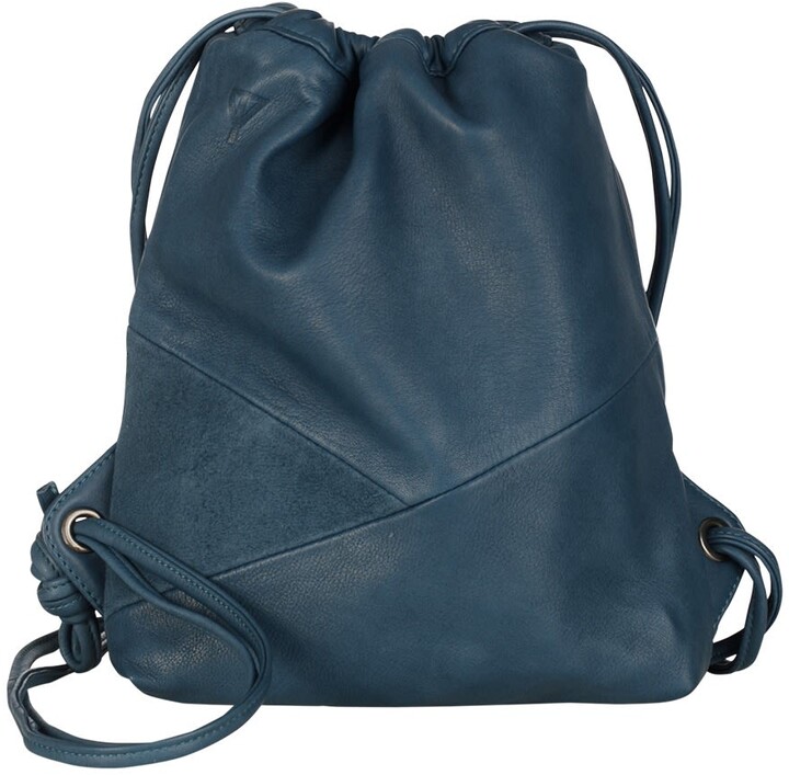 blue suede backpack
