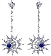 Thumbnail for your product : Wishrocks 14K White Gold Over Sterling Sliver Chain Drop Starbursts Bridal Dangle Earrings