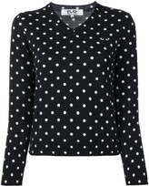 Thumbnail for your product : Comme des Garçons PLAY polka dot-print V-neck jumper