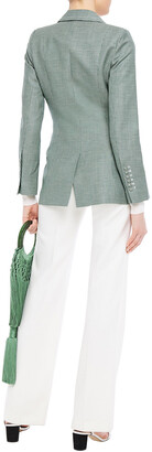 Zimmermann Houndstooth Linen And Wool-blend Blazer