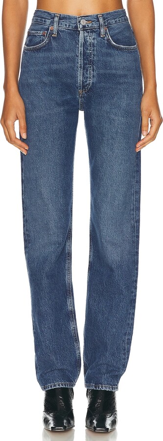 AGOLDE 90s Pinch Waist High Rise Straight Jeans in Blue