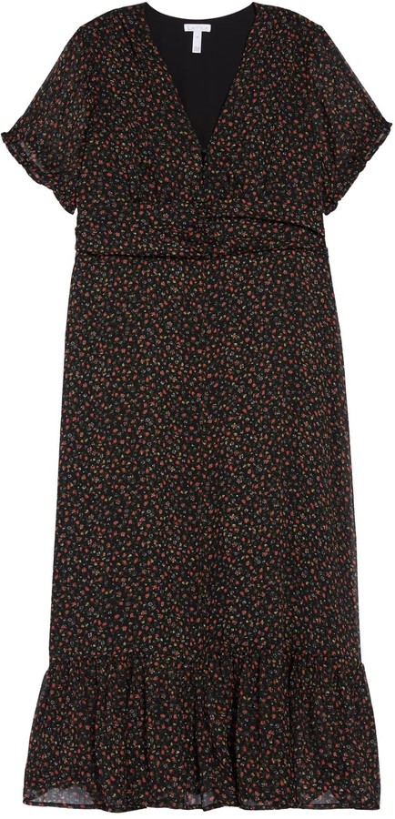 leith floral print midi dress