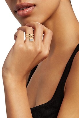 Roberto Coin Sauvage Prive 18K Rose Gold & Diamond Pave Charm Ring