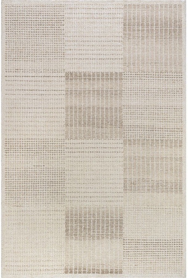 RUGS USA Frenshe Interiors Montceito Tiled Wool Ivory 4 ft. x 6 ft. Indoor/Outdoor Patio Area Rug