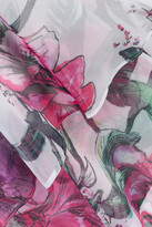 Thumbnail for your product : Marchesa Notte Tiered twist-front floral-print organza dress