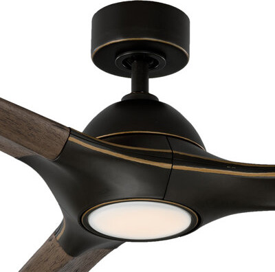 Modern Forms Woody 3 - Blade Outdoor/Indoor Smart Propeller Ceiling Fan with LED Light Kit and Remote Control Included, Works With Alexa and iOS or Android App