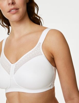 M's Cotton Blend & Lace Non Wired Total Support Bra B-H