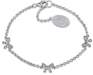 Laura Ashley Diamond Bracelet With Chain Silver.