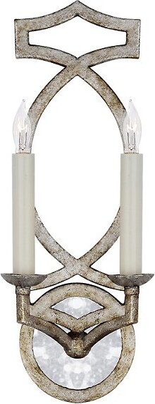 Visual Comfort Signature Brittany Double Wall Sconce in Silver Size: 2 light