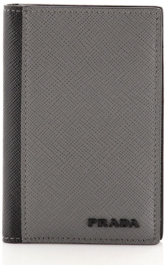 Prada Vertical Bifold Card Case Saffiano Leather - ShopStyle Bags