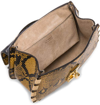 Chloé Mini Drew Bijou Python Print Leather Shoulder Bag in September Sun | FWRD