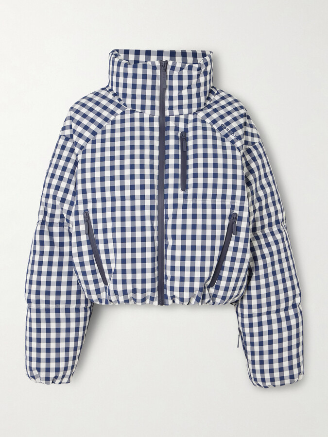 Cordova Cortina Cropped Gingham Quilted Down Ski Jacket - Blue